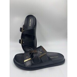 Cole Haan Women's Marisol Footbed Sandal BLACK LEATHER Size 8 Med (W31882) New